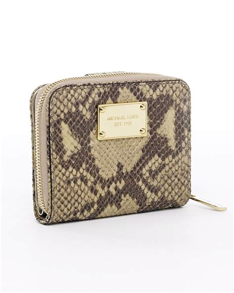 michael kors python embossed wallet|MICHAEL Michael Kors Jet Set Embossed Python Zip Around .